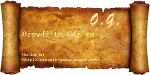 Ozsváth Géza névjegykártya