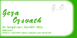 geza ozsvath business card