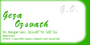 geza ozsvath business card